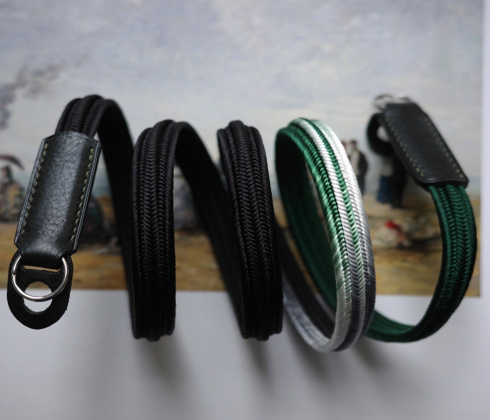Handmade Camera Neck straps-MT.Fuji Black Green