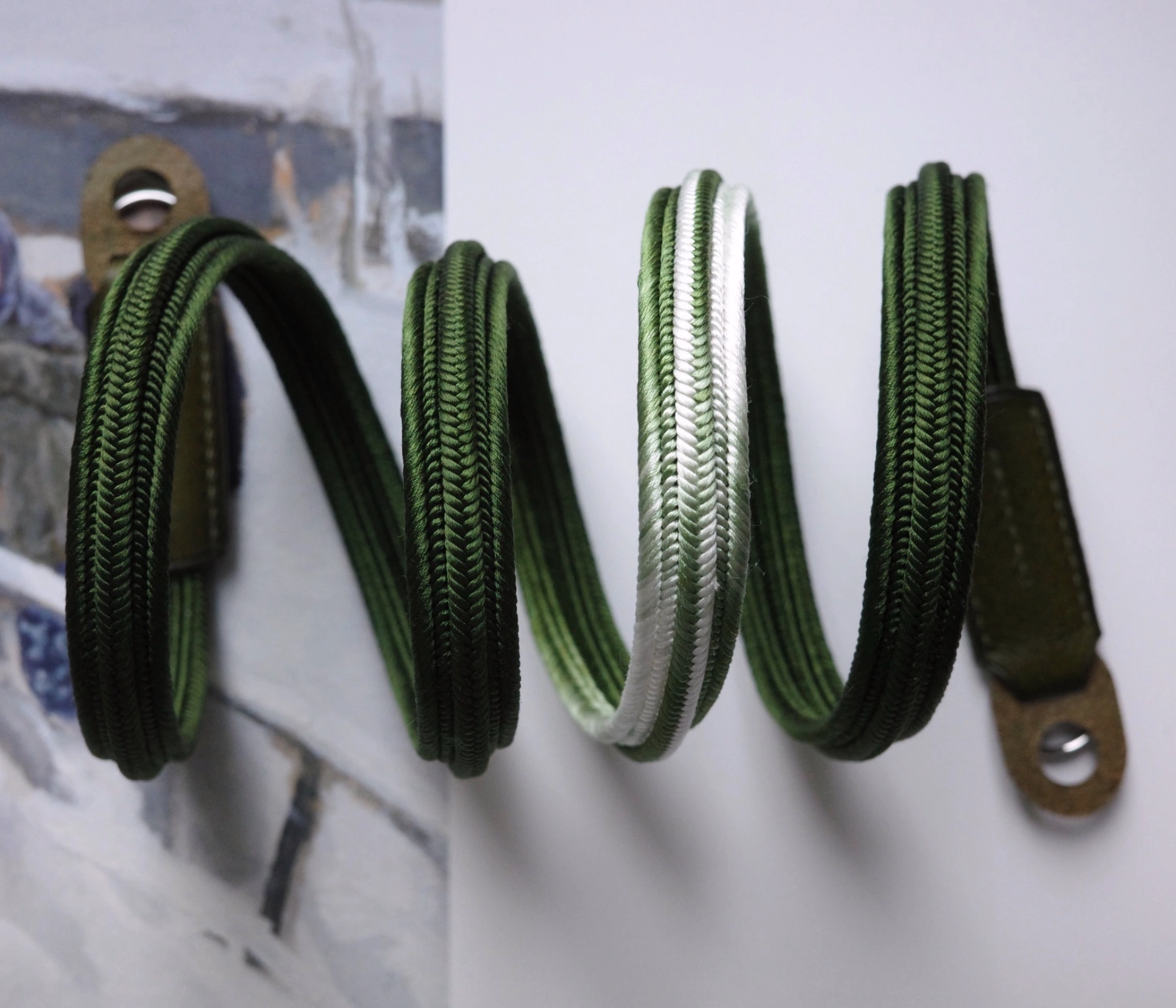 Handmade Camera Neck straps-MT.Fuji Safari Green