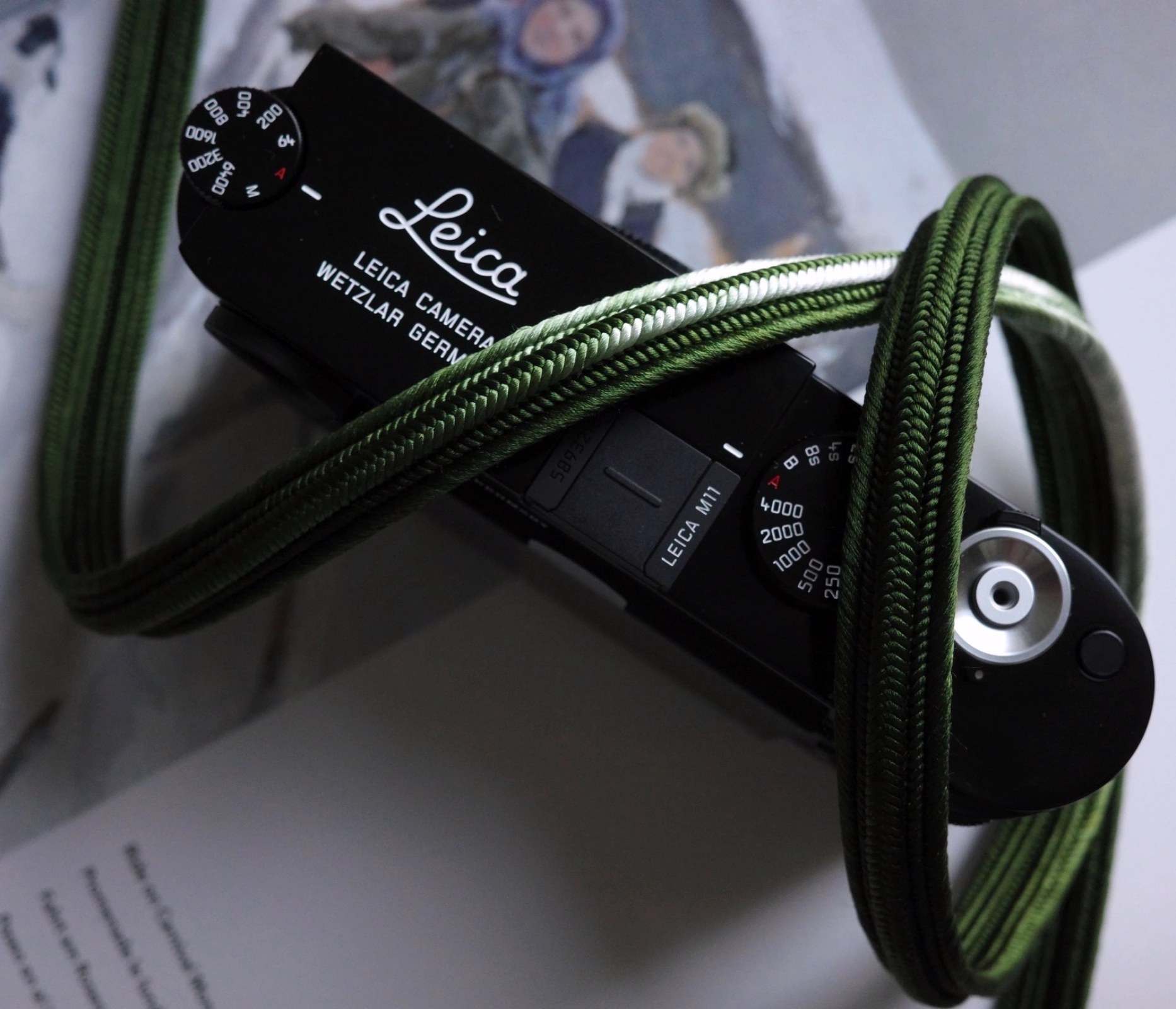 Handmade Camera Neck straps-MT.Fuji Safari Green